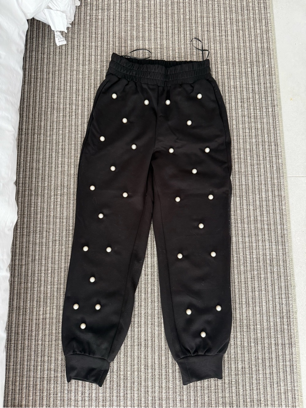 Black Pearl-Embellished Joggers - Picture 1 of 3